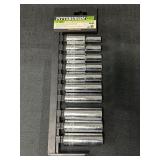 Pittsburgh 10pc 1/2" chrome deep wall socket set