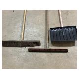 push broom, squeegee, & snow shovel