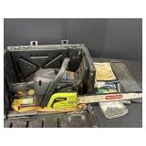 Poulan P3816 38cc 16in gas chain saw in case,