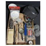 Stainless steel scour pads, tape measures, garage