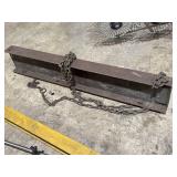 Rigging beam w/chain, 51 x 8 x 4in