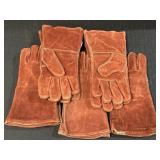 5 pair of leather welding gloves