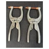 2 pair De-sta-co adjustable hand squeeze clamps