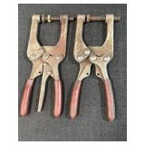 2 pair squeeze plier clamps, 8.5in length