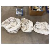 3 laundry bags with metal grommets & hooks