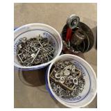 2 buckets & can of misc hardware