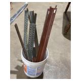 Scrap metal pieces in 4.5gal bucket w/ handle,