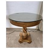 Mango Wood Accent Round Table w/