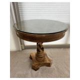 Mango Wood Accent Round Table w/