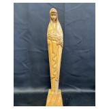 18" Wood Hand Carved Virgin Mary w/ Jesus