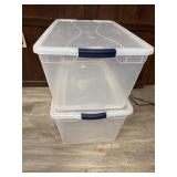 (2) Rubbermaid Clear Storage Containers w/ lids