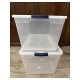 (2) Rubbermaid Clear Storage Containers w/ lids
