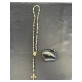 21" Catholic Rosary & Leather Pouch