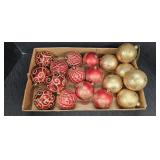 Gold & Red Ornaments w/ Gold Glitter