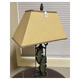 Metal Lamp w/ Leaf design Basket