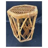 Rattan hexagon side table