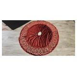 Velvet Embroidered Burgundy W/