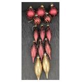 Matte Red & Gold Christmas Orns.