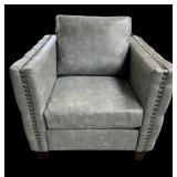 Gray Leather Arm Chair