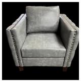 Gray Leather Arm Chair