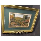 Signed Ann 1997 Chalk like Framed Artwork