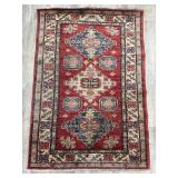 Wool Kazak Rug, hand made in Pakistan