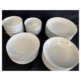 Dish set, unmarked, 34pc., off white.