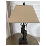 Metal Lamp w/ Leaf design Basket