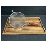 Colander & Williams Sonoma Wood Cutting Board