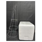 Styrofoam Cooler & Tomato cages