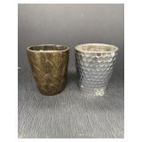 2 - 5in diameter x 6in tall ceramic pots