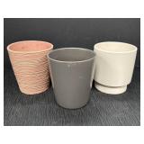 3 - 5in dia x 5.5in tall ceramic pots
