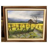 Signed Frances Ortiz-Cheiver Oil on Canvas Barn