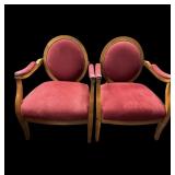 (2) French Style Oval Back Arm Chairs