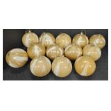 Gold & White Swirled Glass Christmas