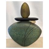 Cairn Rock Glass Totem, Teal color