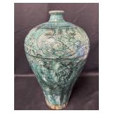 Large Chinese Dragon Terracotta Plum Vase