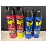 4 cans of Raid ant & roach, flying insect