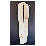 White Marian Stole w/ Virgin Mary & Marian Symbol