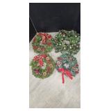 (4) Artificial Christmas Wreaths