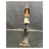 12" Wood Carved Monk Statue