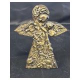 Milagros Wooden Wall Hanging Angel Brass Charms