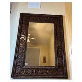 Mahogany Wood Framed Wall Mirror