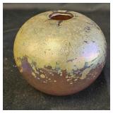 Glass Vase- Iridescent Orange w/ Goldish Tones