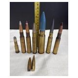 Variety Military Ammunition; 12.7 x 99, large ammo