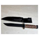 USMC Combat Fighter 7in blade knife & leather