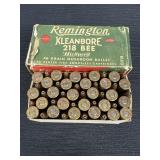 Remington Kleanbore 218 BEE Ammo & Box