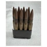 (8) Rounds F A 54 Military Ammunition w/ clip