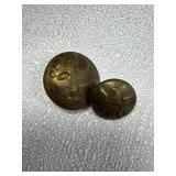 (2) Brass Civil War Uniform Buttons