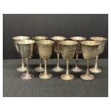 9- 5.5" Salem silver plated wine goblets